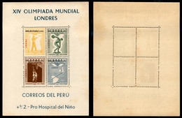 24806 ESTERO - PERU' - 1956 – Foglietto XIV Olimpiadi Di Londra Soprastampato Melbourne (BF2) – Gomma Integra - Sonstige & Ohne Zuordnung