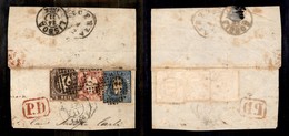 24810 ESTERO - PORTOGALLO - 1866 – Tricolore Su Frammento Di Lettera Per Lisbona - Autres & Non Classés