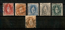 24908 ESTERO - SVIZZERA - 1905 – Helvetia (74/75+77/80) – La Serie Usata Senza Il 30 Cent - Autres & Non Classés