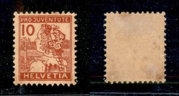 24915 ESTERO - SVIZZERA - 1915 - 10 Cent + 5 Cent Pro Juventute (129) - Nuovo Con Gomma (110) - Autres & Non Classés