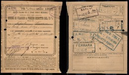 25019 VARIE - PREFILATELICHE E FRANCHIGIE - 1895 (18 Giugno) – Strade Ferrate Medioevali – Buono Di Viaggio A Prezzo Di  - Autres & Non Classés