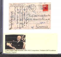 25039 VARIE - AUTOGRAFI - Guido Chigi Saracini – Cartolina Manoscritta – Siena 15.1.47 - Sonstige & Ohne Zuordnung