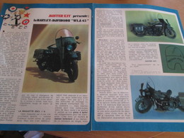 Page Issue De SPIROU Années 70 / MISTER KIT Présente : DOUBLE PAGE / MOTO HARLEY DAVIDSON WLA 45 De ESCI 1/9e - France