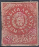 ARGENTINE 1862-1864:  5c, Rose Foncé, Sans Accent Sur L'U De 'REPUBLICA', (Y&T 5d), Authenticité Non Garantie, Neuf * - Ungebraucht