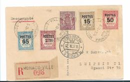 PM039 / Monaco,  Postauftragsmarken Von 1037-38 Incl. Höchstwert, Auf Einschreibekarte Nach Leipzig, RaR - Briefe U. Dokumente