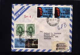 Argentina 1973 Interesting Airmail Registered Letter - Storia Postale