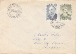 72308- EUROPA CEPT, JEAN MONNET, SAINT BENOIT, STAMPS ON COVER, OBLIT FDC, 1980, LUXEMBOURG - Briefe U. Dokumente
