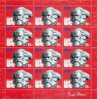 Russia 2018 Sheet Karl Marx Philosopher Economist 200th Birth Art Portrait Soviet People Sculpture Celebrations Stamps - Verzamelingen