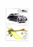 2 Cartes Maximum 2015 : Automobile Walter 6B , Avion Monoplan Vlach , Maximum Card Antic Car And Airplane - FDC