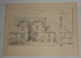 Plan D'une Maison De Campagne à Colombes. Seine. M. S. Rançon, Architecte. 1885. - Arbeitsbeschaffung