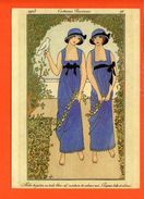 Mode Femme - Illustrateur - Costumes Parisiens 1913 - Robe De Jardin En Toile Bleu (dimensions 17 X12 Cm)(non écrite) - Mode