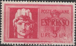 ITALY 1945 Express - Italia - 5l - Red MNH - Posta Espresso