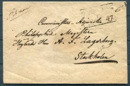 Sweden Soderkoping Cover - Stockholm. Vorphila Prestamp Prephilately - ... - 1855 Prefilatelia