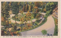 South Dakota Black Hills Double Spirals On Iron Mountain Highway To Mount Rushmore 1938 Curteich - Mount Rushmore