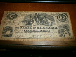 COPY Rare Reproduction STATE OF ALABAMA ONE HUNDRED DOLLARS  COPY - Altri & Non Classificati