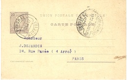 1907- Carte Postale E P 20 C FUNCHAL Pour Paris - Covers & Documents