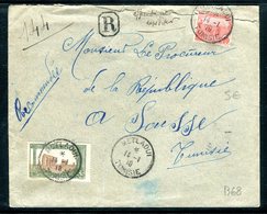 Tunisie - Enveloppe En Recommandé De Metlaoui Pour Sousse En 1910 ( Déchirure En Haut Coupant L 'affranchissement ) - Briefe U. Dokumente