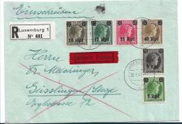 Lux170 / Luxemburg,  Eilbotenbrief Mit 6 Marken Nach Geisslingen (Deutschland) - 1940-1944 Ocupación Alemana