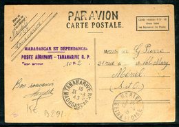 Madagascar - Griffe De Surtaxe Aérienne De Tananarive Sur Carte Pour La France En 1945 - Storia Postale