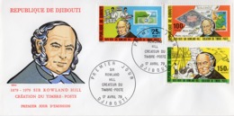 Djibouti 1979, Roland Hill, Stamp On Stamp, FDC - Rowland Hill