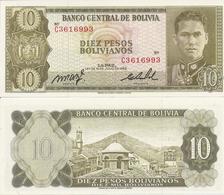 Bolivia  P-154  10 Pesos Bolivianos  1962  UNC - Bolivia