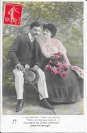 CARTE FANTAISIE ANNEES 1900 -  COUPLE    A LEGENDE  -  CIRCULEE   TBE - Altri