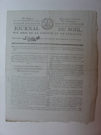 JOURNAL DU SOIR 29 OCTOBRE 1796 - AFFAIRE DU COURRIER DE LYON - CALOMNIE ECRITE - PUNITIONS INDISCIPLINE DELIT MILITAIRE - Journaux Anciens - Avant 1800