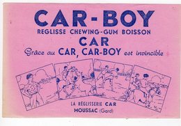 Aot17   82041  Buvard     Car Boy   Réglisse   Moussac  Gard - Sucreries & Gâteaux