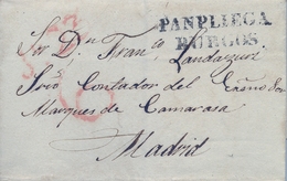 1826 - 1838 , BURGOS - PAMPLIEGA , ENVUELTA CIRCULADA A MADRID , Nº 1 NEGRO - ...-1850 Prephilately