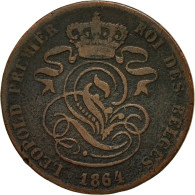 Monnaie, Belgique, Leopold I, 2 Centimes, 1864, TB+, Cuivre, KM:4.2 - 2 Cents