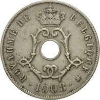 Monnaie, Belgique, 25 Centimes, 1908, TTB, Copper-nickel, KM:62 - 25 Cents