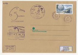 T.A.A.F - Enveloppe Martin De Vivies - St Paul Ams - 27/3/2014 - Pierres Gravées D'Amsterdam / 5eme Mission Amsterdam - Storia Postale