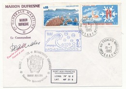 TAAF - Enveloppe Cachets MD43 / Indigo 1 - Marion Dufresne - Port Aux Français Kerguelen 15/3/1985 - Covers & Documents