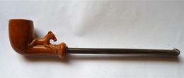 VINTAGE ANCIEN PETITE PIPE LONGUE FANTAISE CHEVAL TBE 17.5 X 3.6 CM VOIR PHOTOS - Bruyerepfeifen