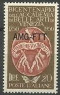 Trieste Zone A - 1950 Fine Arts Academy 20L MNH **   SG 172  Sc 88 - Autres & Non Classés