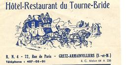 Facturette 1969 / Seine Et Marne / GRETZ-ARMAINVILLIERS / Hôtel Du TOURNE-BRIDE - 1950 - ...