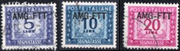 TRIESTE, ZONA A, ITALIA, ITALY, SEGNATASSE, POSTAGE DUE STAMPS, 1949-1950, USATI, Michel P19,P22,P24  Scott J20,J23,J25 - Postage Due