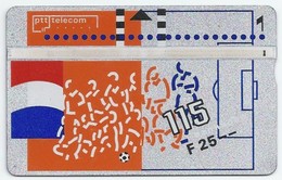 Telefoonkaart.- 131G. Nederland. PTT Telecom Is Officieel Sponsor Van De KNVB. Voetbal. Vlag. 25 Gulden. 115 Eenheden - öffentlich