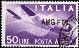 Delcampe - TRIESTE, ZONA A, ITALIA, ITALY, POSTA AEREA, AIRMAIL, SERIE DEMOCRATICA, 1949, FRANCOBOLLI USATI Michel 95   Scott C22 - Luftpost