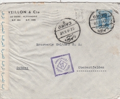 Egypte Lettre Censurée Pour La Suisse 1940 - Lettres & Documents