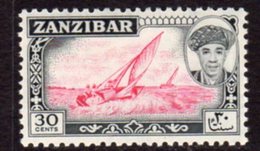 Zanzibar 1961 Sir Abdullah Bin Khalifa 30c Carmine & Black Definitive, MNH, SG 378 (BA) - Zanzibar (...-1963)