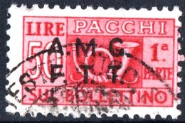 TRIESTE, ZONA A, ITALIA, ITALY, PACCHI POSTALI, PARCEL POST, 1947, FRANCOBOLLO USATO Michel PK8   Scott Q8 - Postal And Consigned Parcels