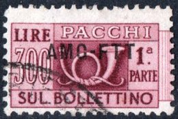 TRIESTE, ZONA A, ITALIA, ITALY, PACCHI POSTALI, PARCEL POST, 1950, FRANCOBOLLO USATO Michel PK24   Scott Q24  (15,50) - Postal And Consigned Parcels