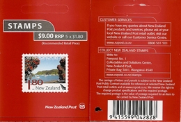 NEW ZEALAND, 2011,  Booklet 146a, 5x$ 1.80, Russell, 1st Reprint, 1 Kiwi - Postzegelboekjes