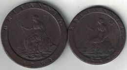 British Penny & 2 Pence "Cartwheel" Coins 1797 - C. 1 Penny