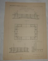 Plan D'un Batardeau Amovible. 1885. - Travaux Publics