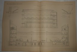 Plan De La Grande Imprimerie L. Danel à Lille. M. Vandenberg, Architecte. 1885. - Public Works