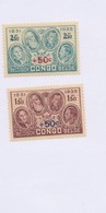 Congo Belge, Belgisch Congo, 50e Verjaardag Onafhankelijke Staat Congo, Nrs 187 En 189 Opdruk Toeslag. - Unused Stamps