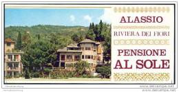 Alassio 70er Jahre - Pensione Al Sole - Faltblatt Mit 6 Abbildungen - Italia