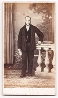 Fotografia All'albumina ~ Gentiluomo In Posa ~ Circa 1860 ~ Albumine ~ Bardou & Figlio ~ Genova - Antiche (ante 1900)